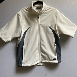 Whiteridge Xtreme Series Cream  Fleece Golf Short Sleeve full zip jacket Sz S
